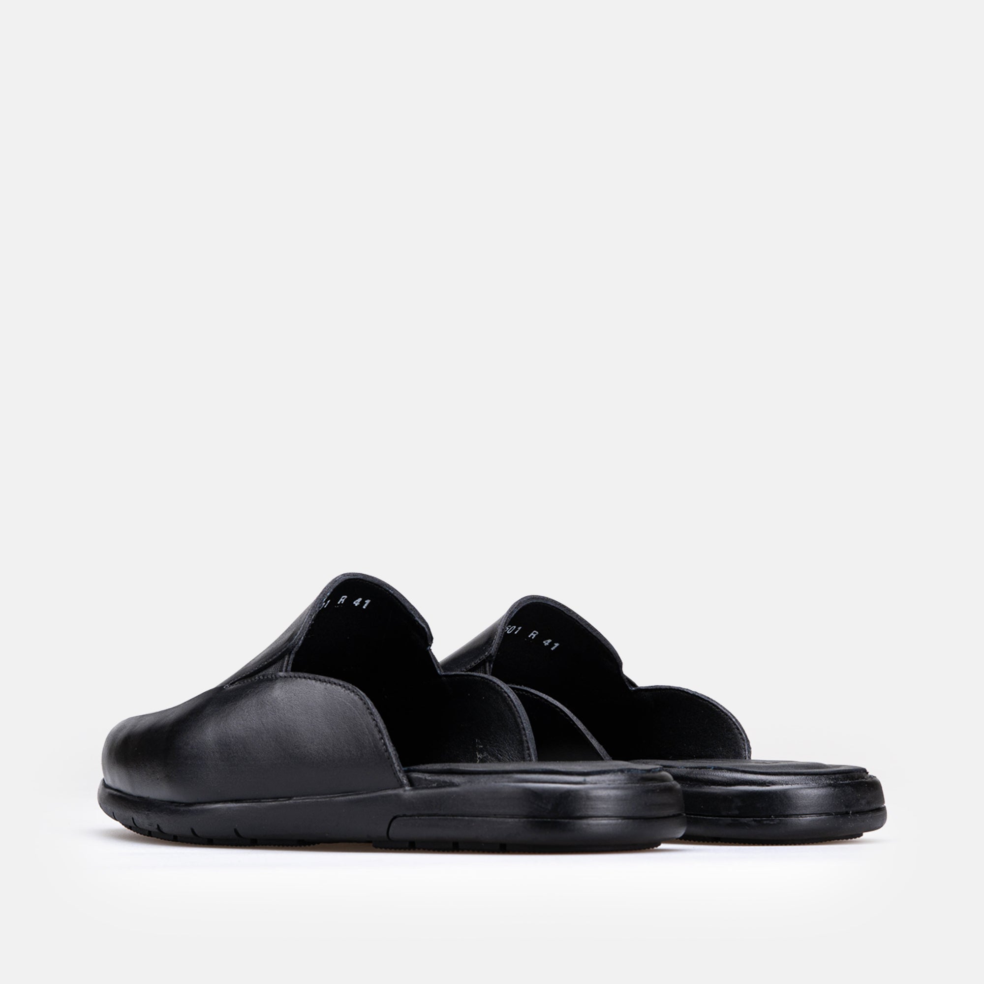 Volzak 5601 Mule en cuir Noir