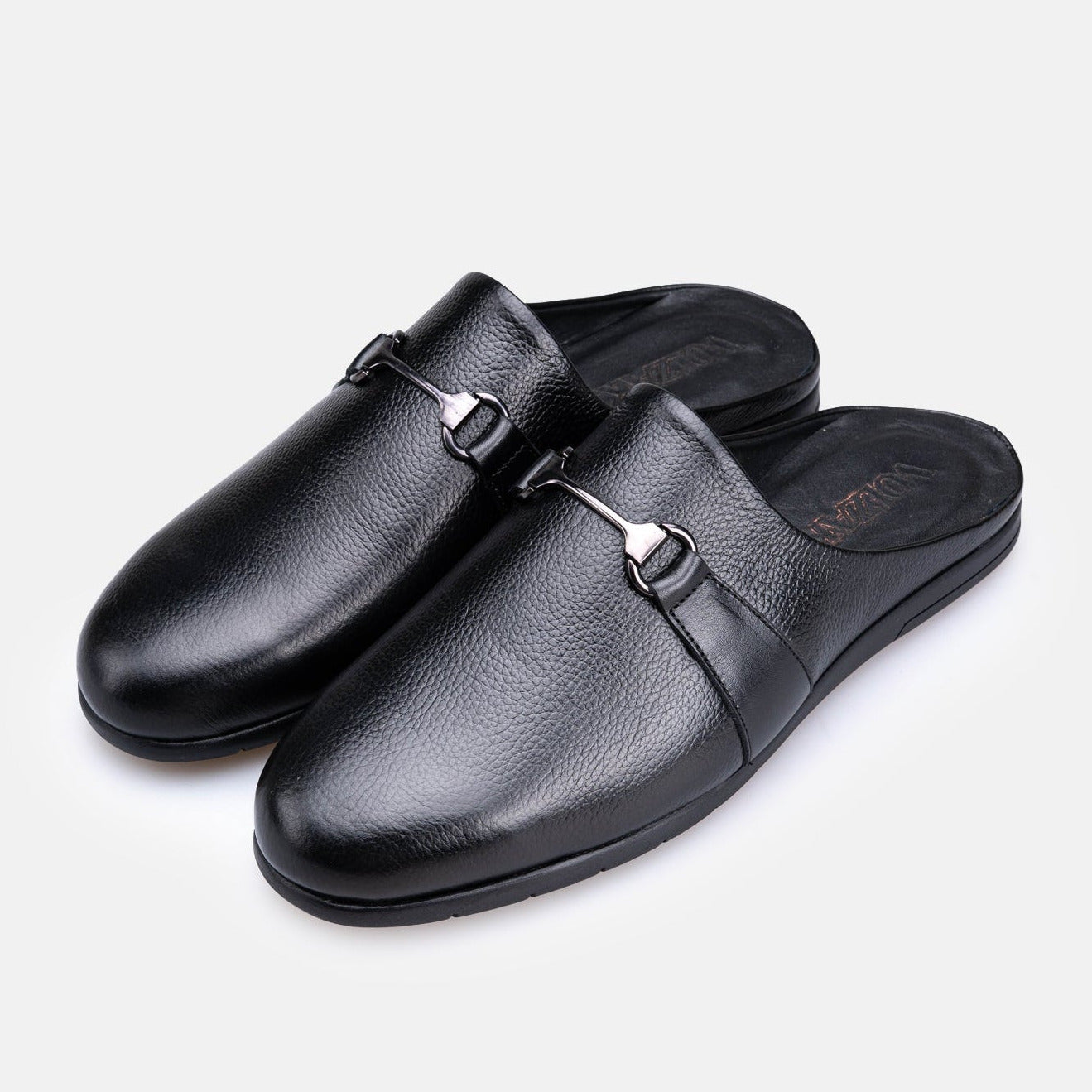 Volzak 5600 Mule en cuir Noir Grainé