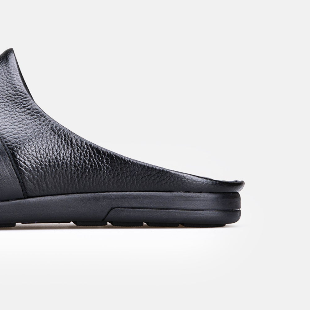 Volzak 5600 Mule en cuir Noir Grainé