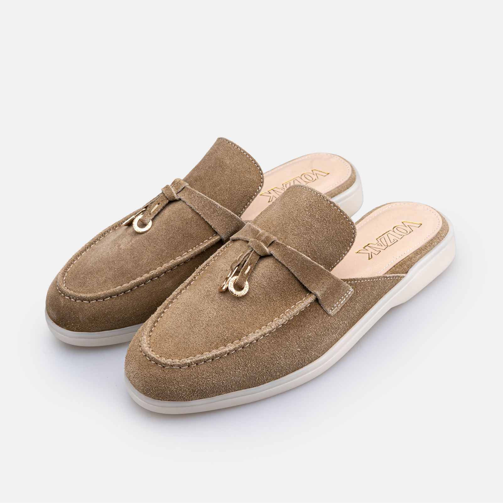 Volzak 0777 Mule en daim Vert Olive