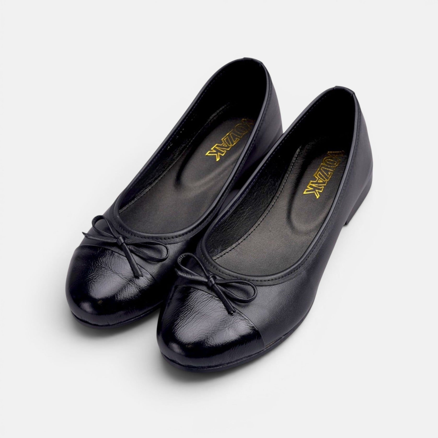 Volzak 078 Ballerine en cuir Noir