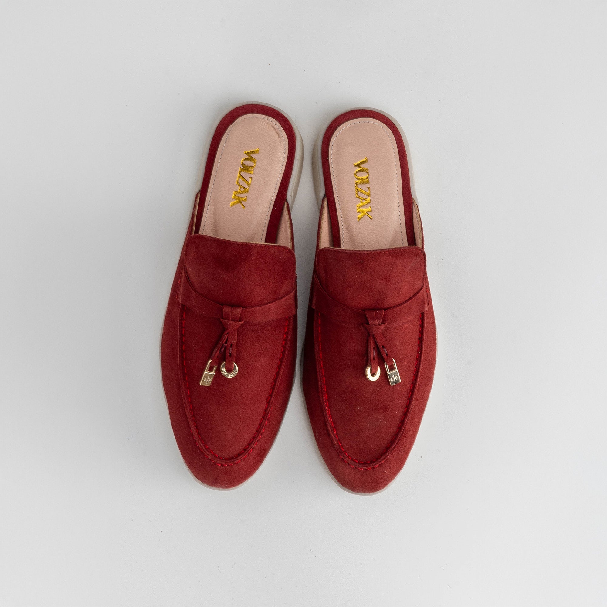 Volzak 0777 Mule en daim Bordeaux