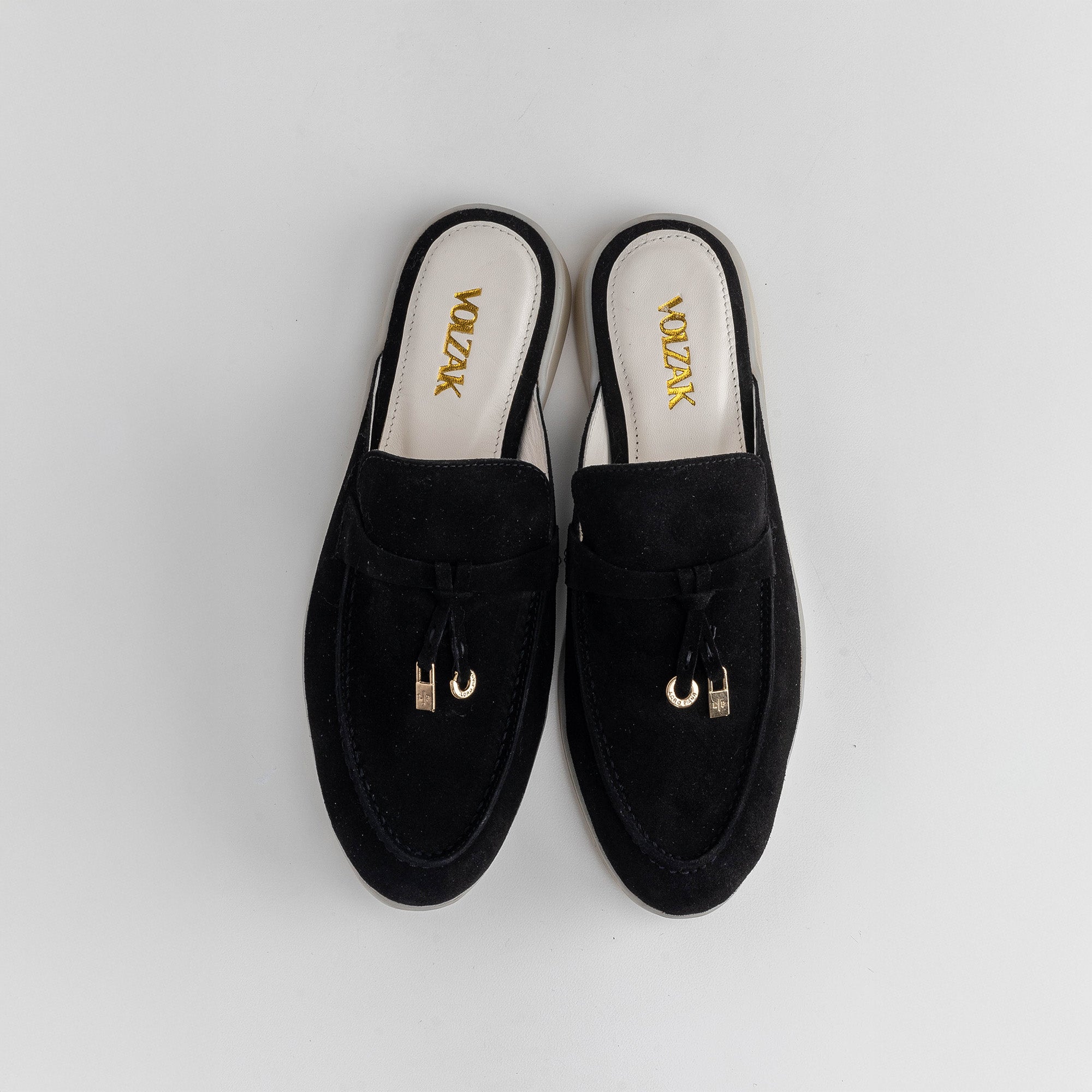 Volzak 0777 Mule en daim Noir