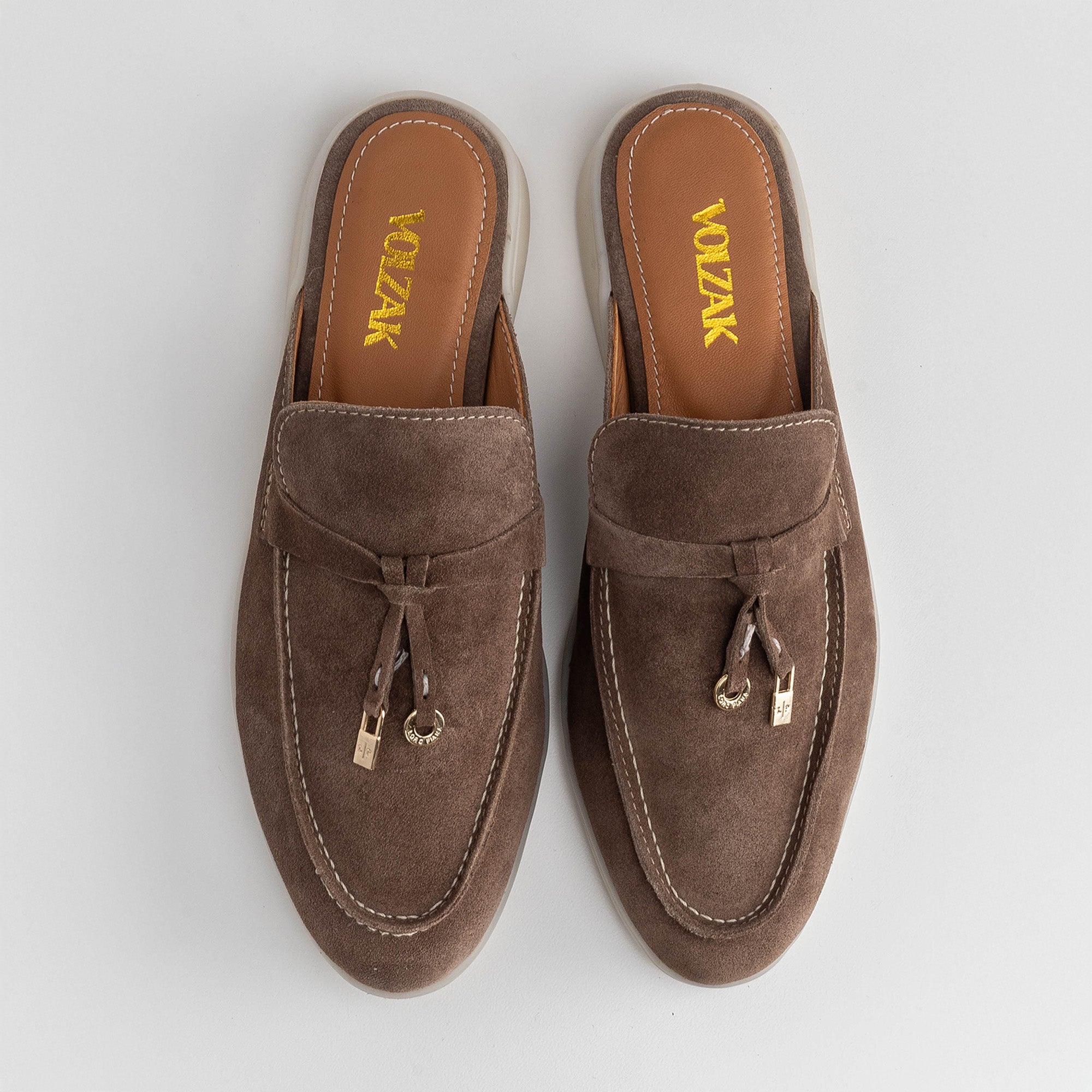 Volzak 0777 Mule en daim Taupe