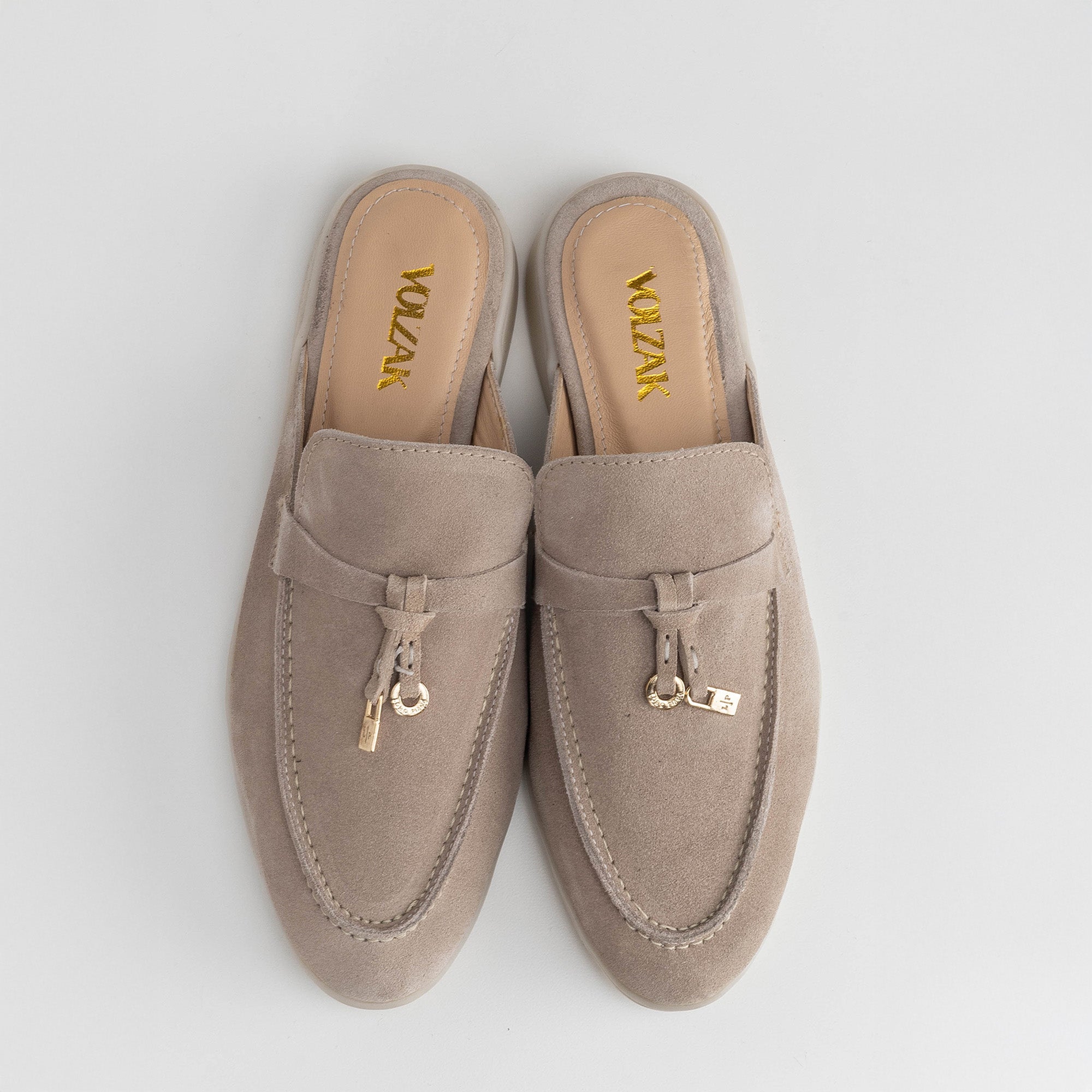 Volzak 0777 Mule en daim Beige