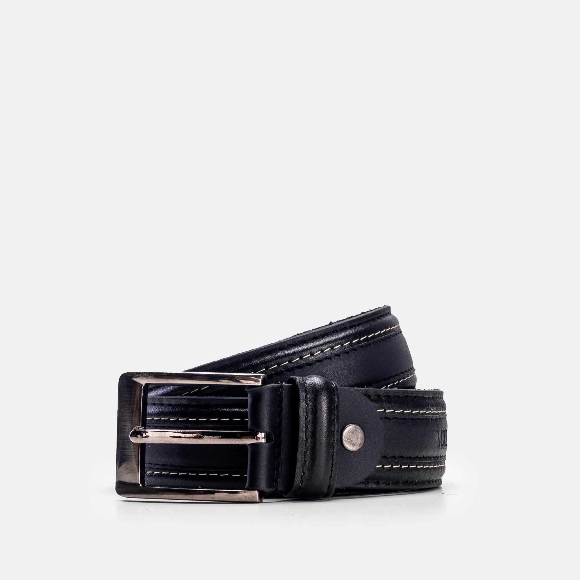 Volzak 003 Ceinture classique en cuir Noir