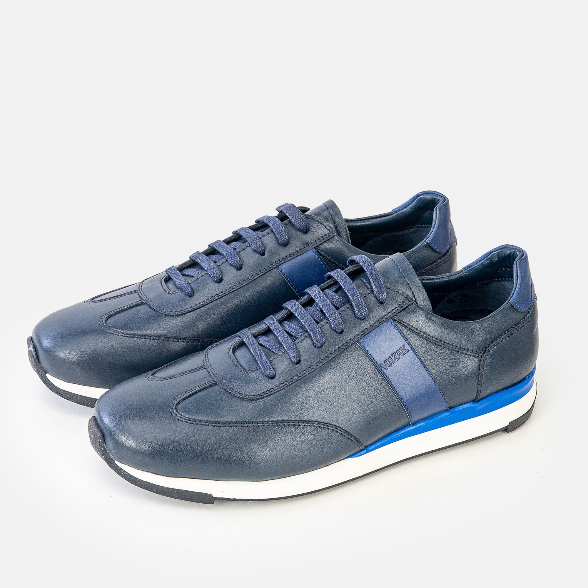 Volzak 6048 Basket en cuir Bleu