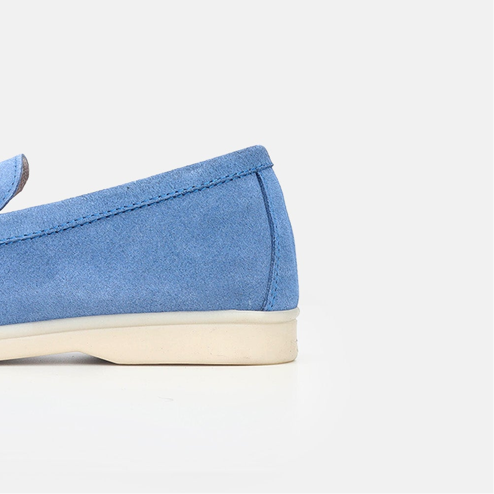 Volzak 32 mocassin en daim Bleu Bic