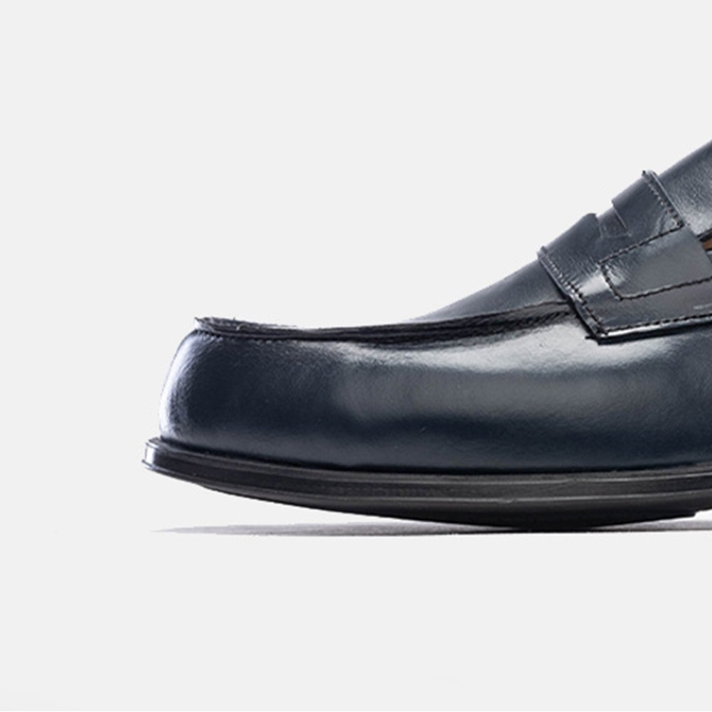 Volzak 5157 Mocassin penny en cuir Bleu