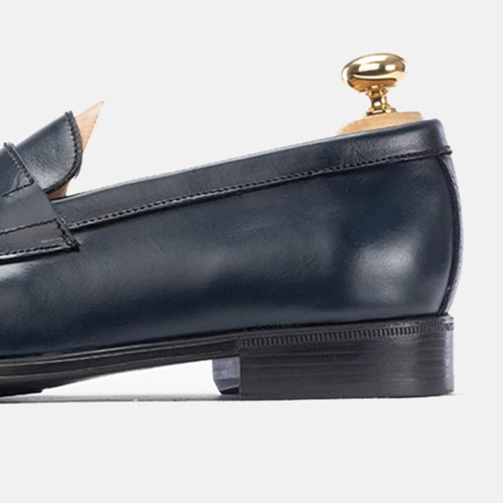 Volzak 5157 Leather Penny Loafer Blue