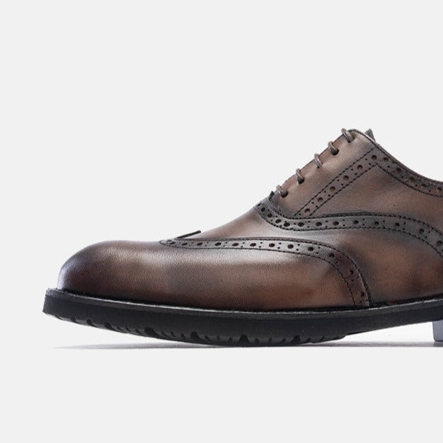 '''5166 chaussure cuir marron vintage