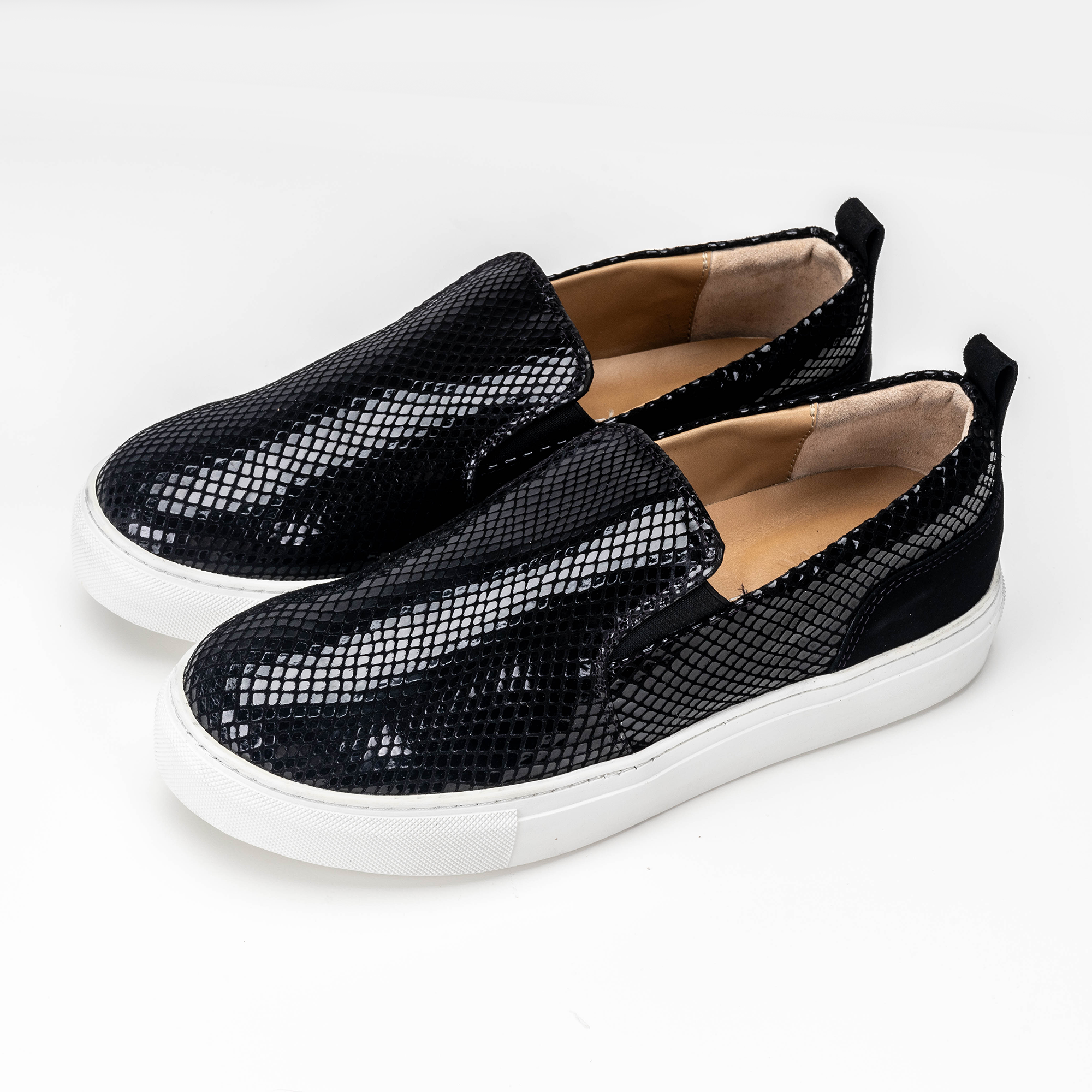 Volzak 072 Basket en cuir Noir Serpent