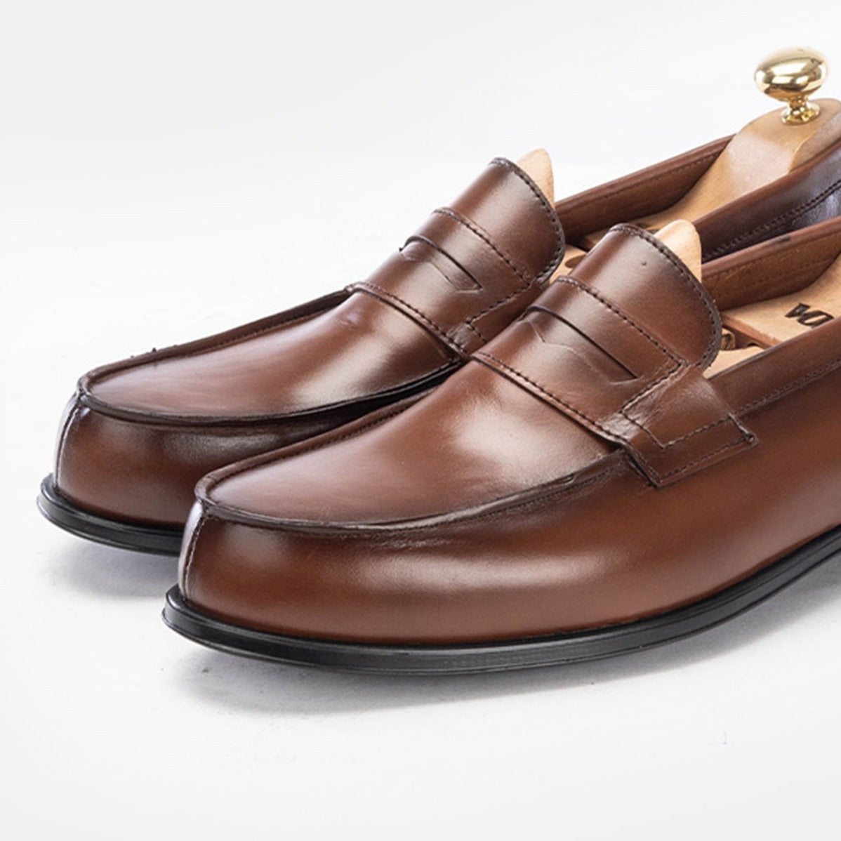 Volzak 5157 Mocassin penny en cuir Camel