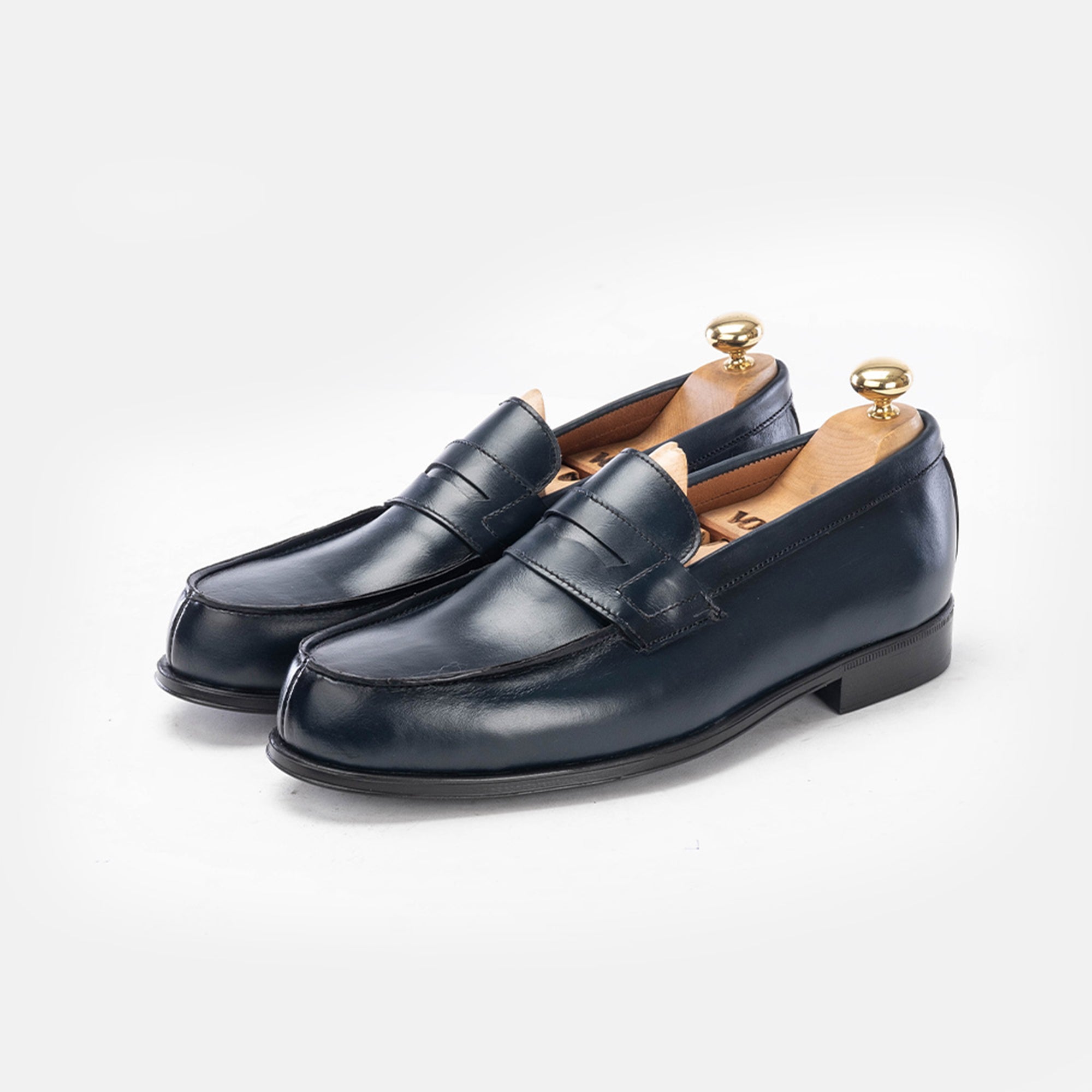 Volzak 5157 Leather Penny Loafer Blue