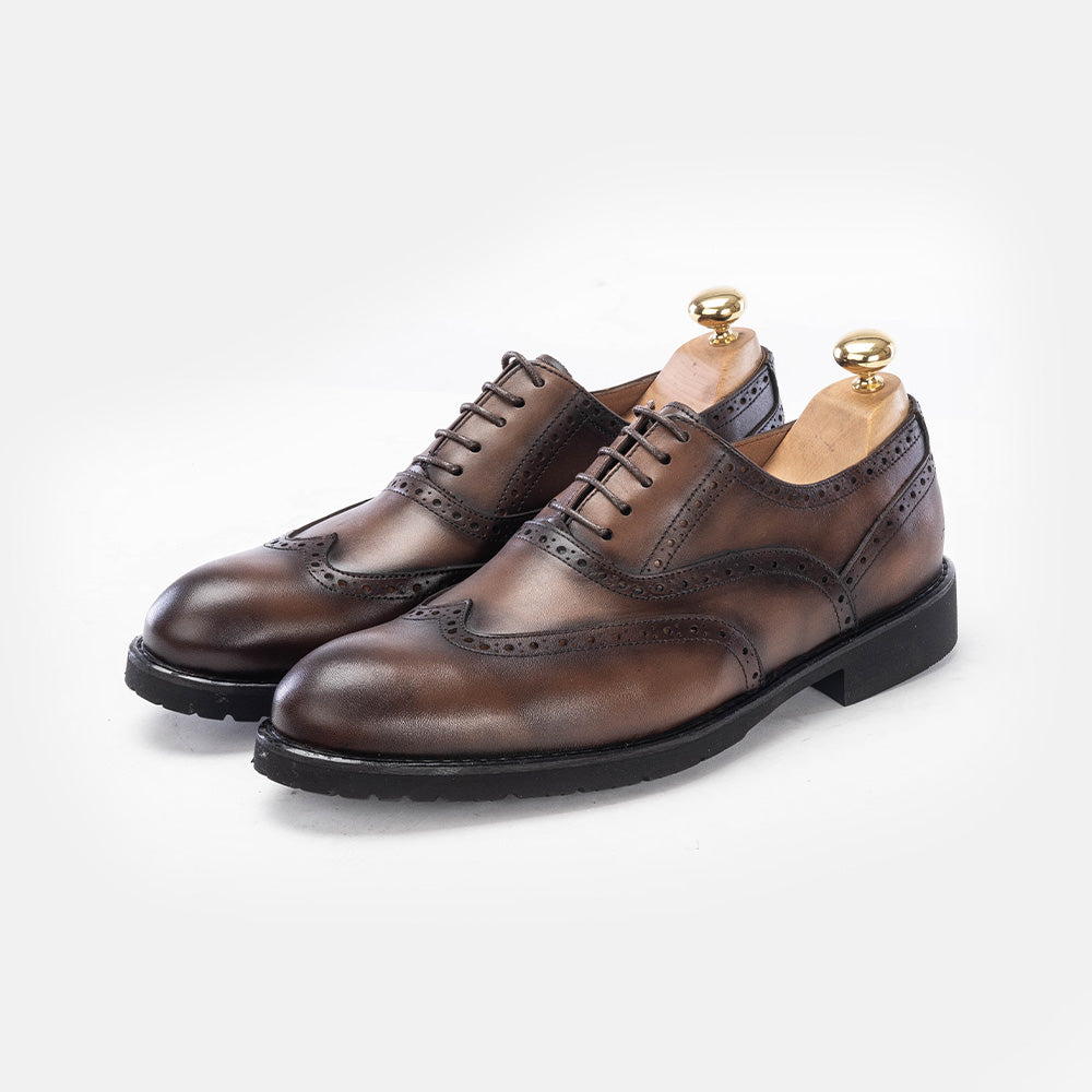'''5166 chaussure cuir marron vintage