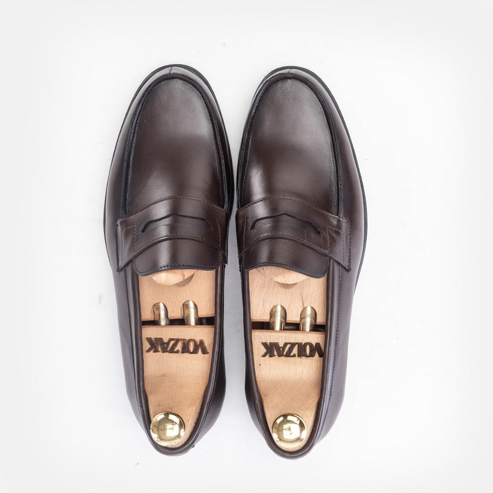 Volzak 5157 Penny Loafer in Brown Leather