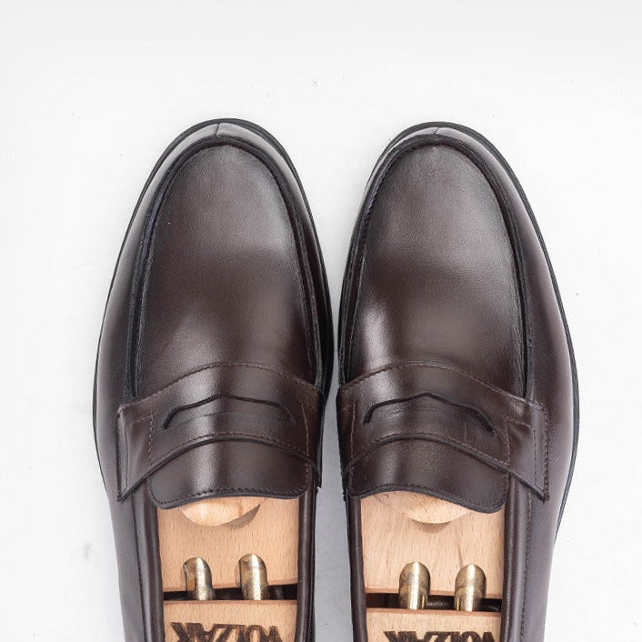 Volzak 5157 Penny Loafer in Brown Leather