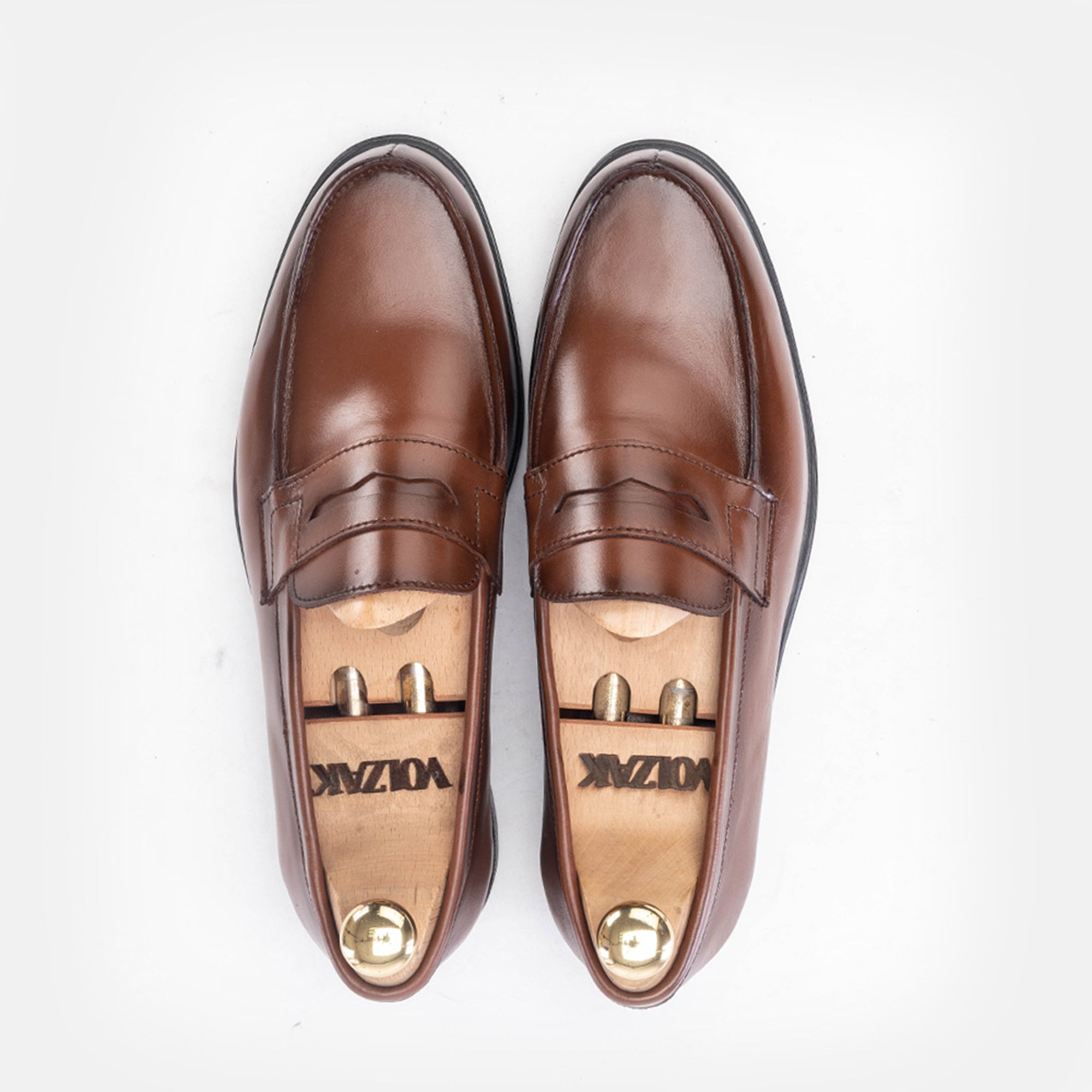 Volzak 5157 Mocassin penny en cuir Camel