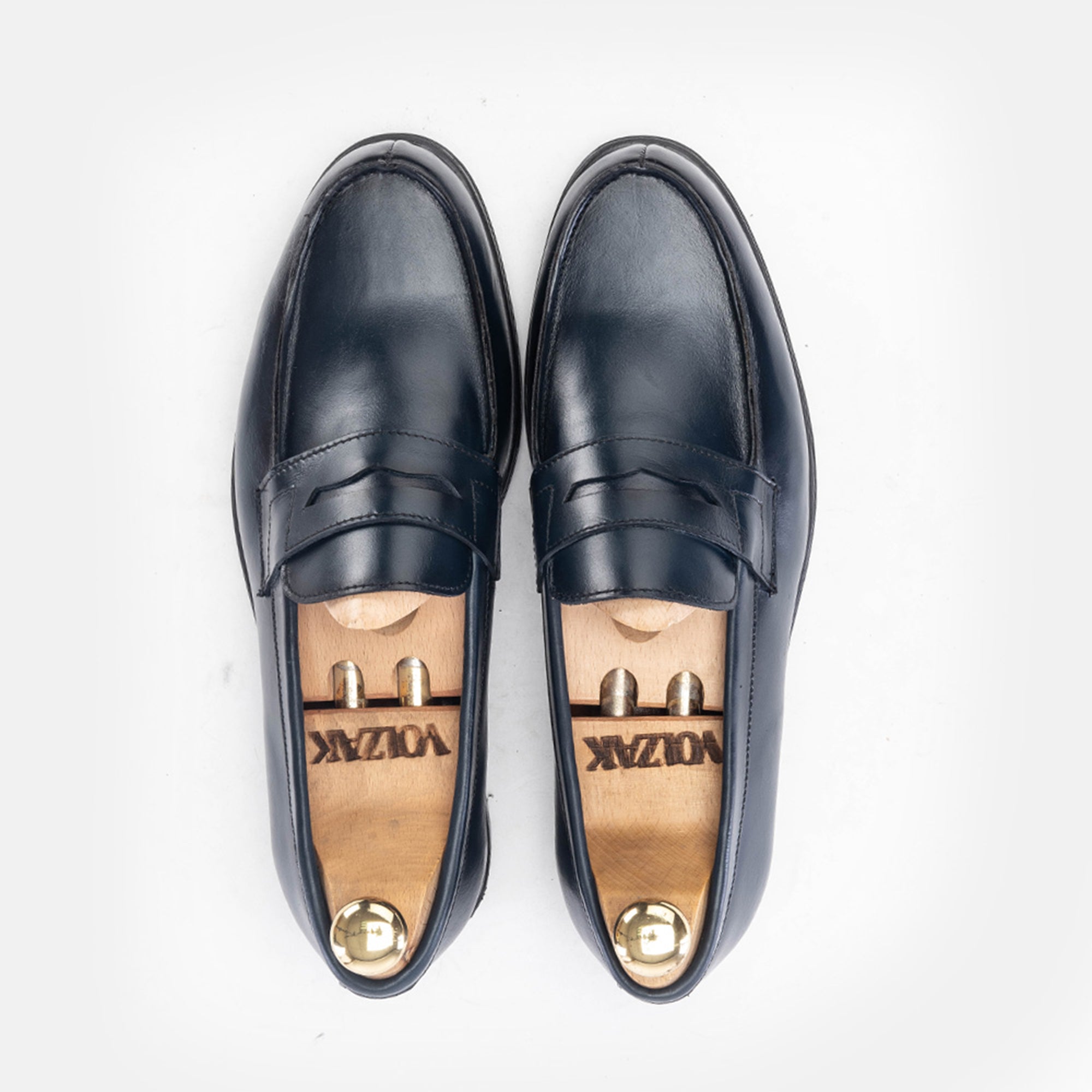 Volzak 5157 Leather Penny Loafer Blue