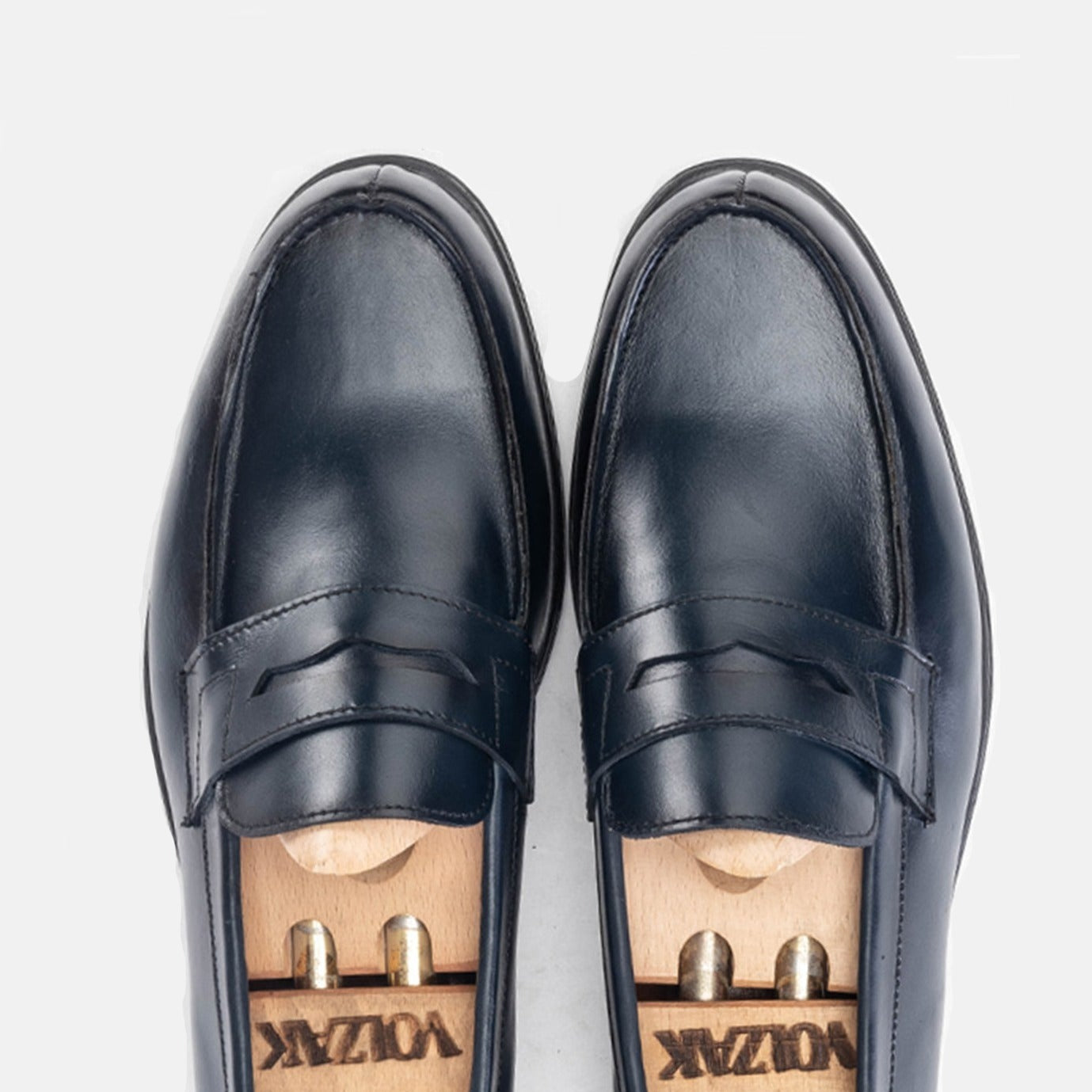 Volzak 5157 Leather Penny Loafer Blue
