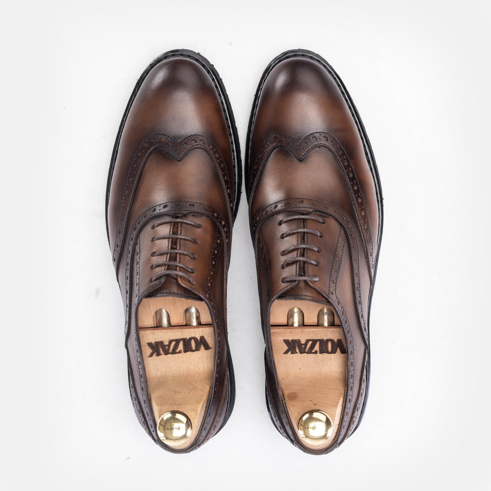 '''5166 chaussure cuir marron vintage