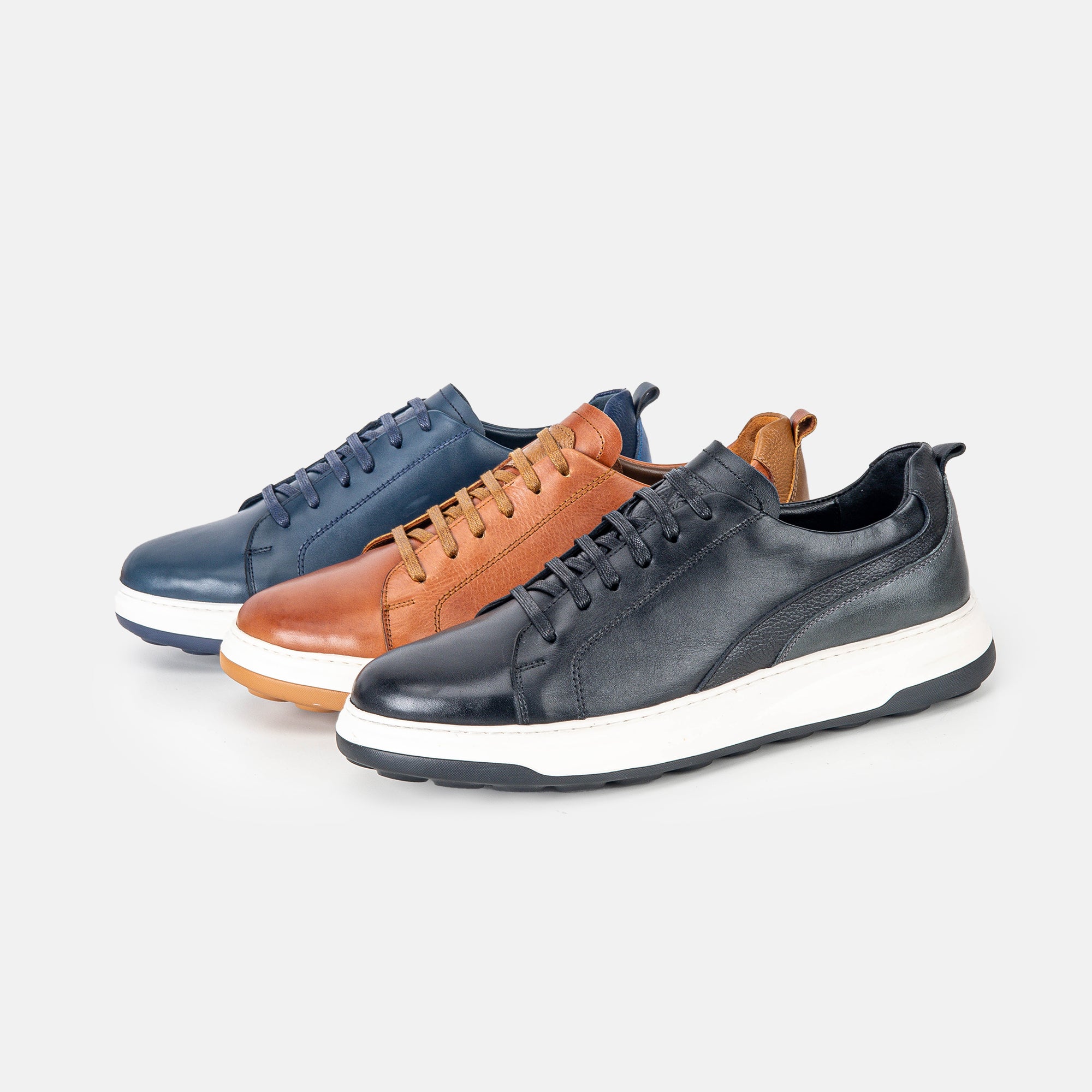 Volzak 6092 basket en cuir Bleu