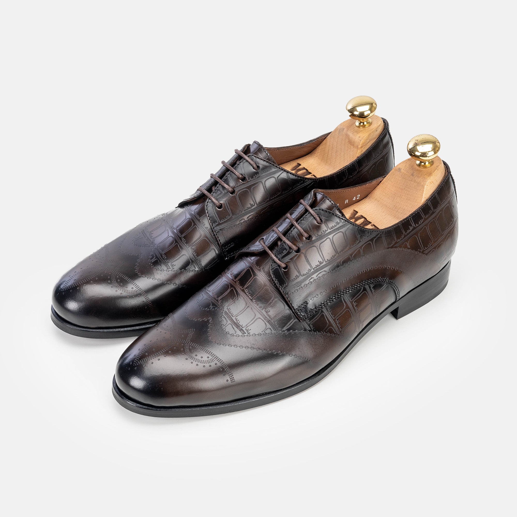 Volzak 5337 chaussure en cuir Démasquable Marron vintage