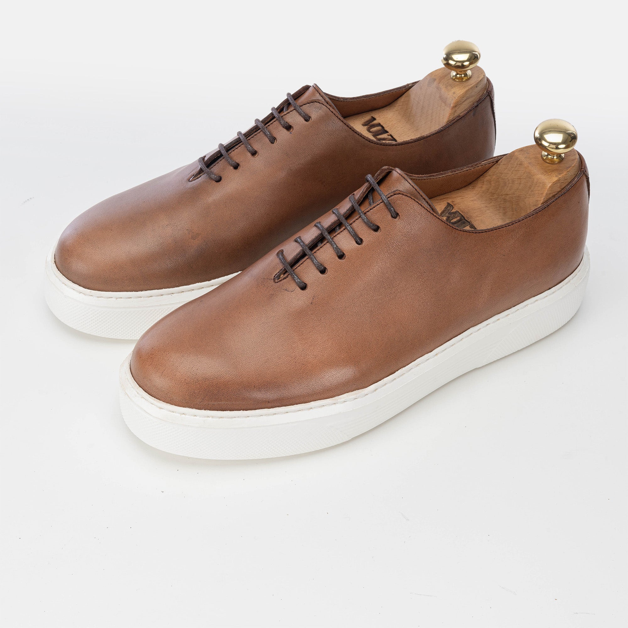 Volzak 5233 Basket en cuir marron vintage