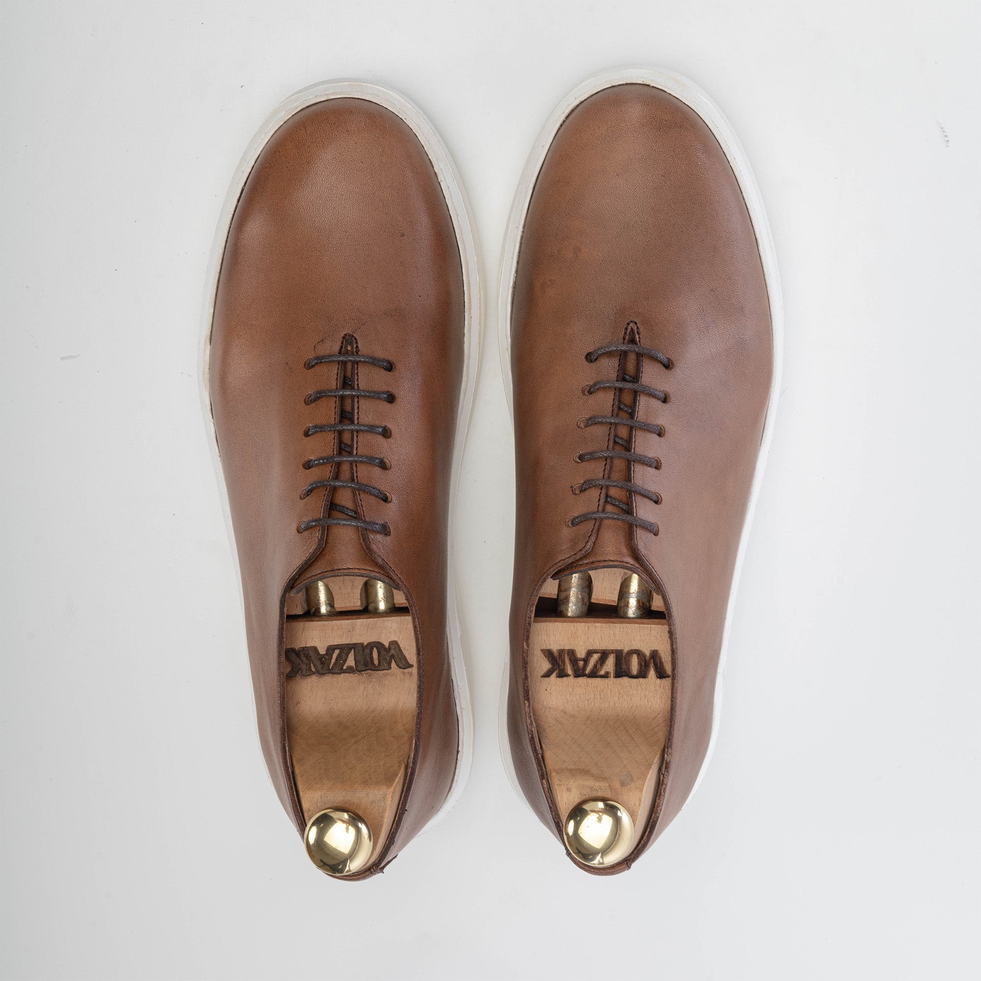 Volzak 5233 Basket en cuir marron vintage