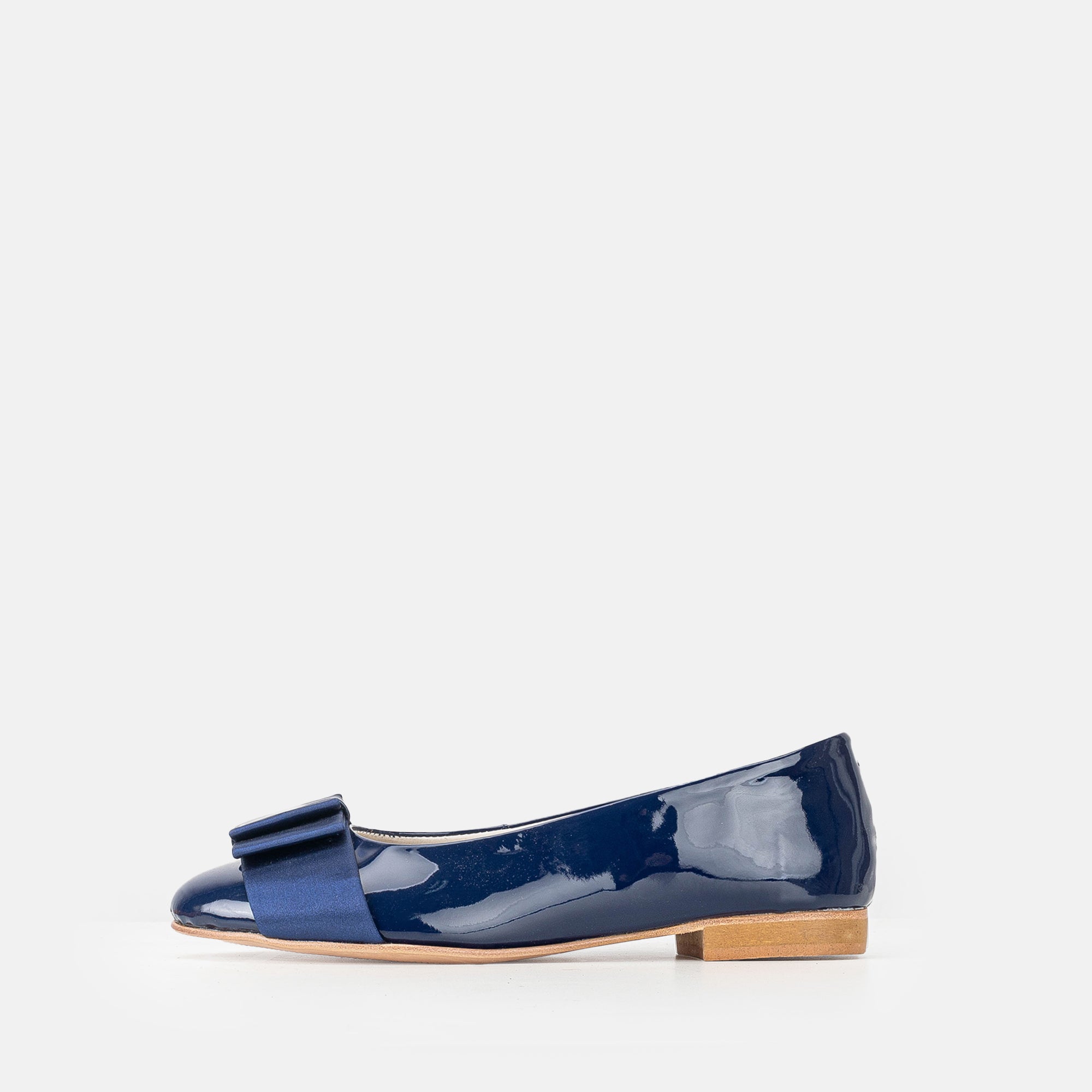 Volzak 077 Ballerine en cuir Bleu Vernis