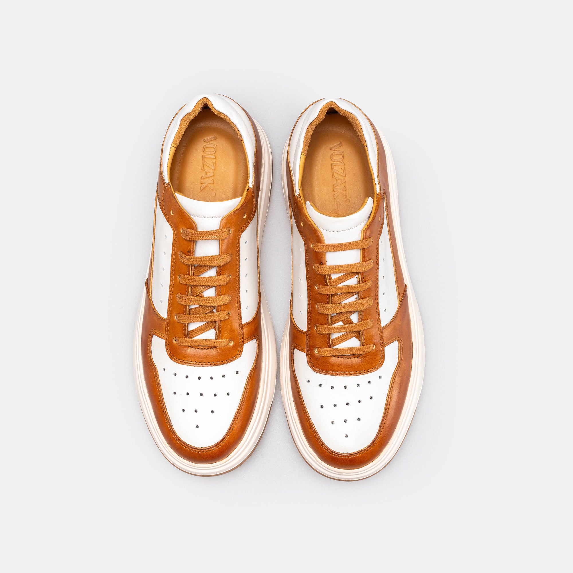 Volzak 6095 basket en cuir Camel