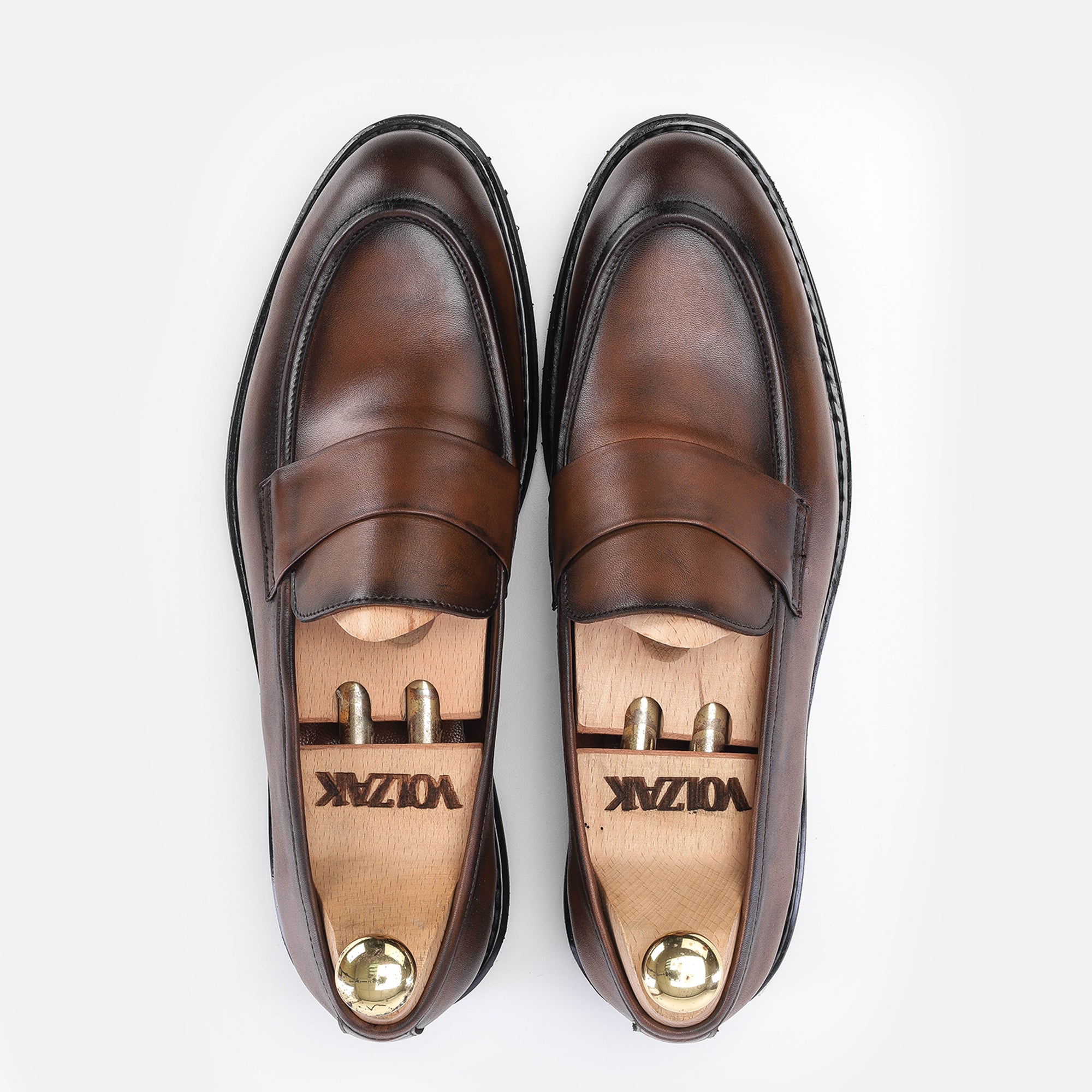 Volzak 5162 chaussure cuir marron vintage