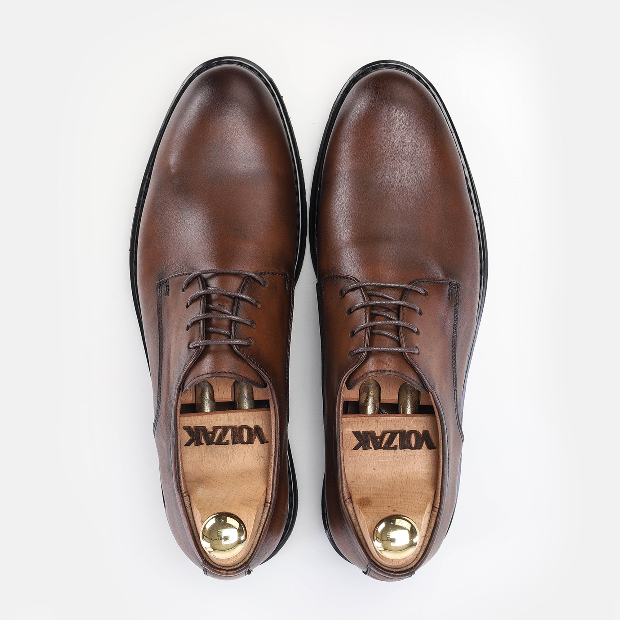 Volzak 5165 chaussure cuir marron vintage