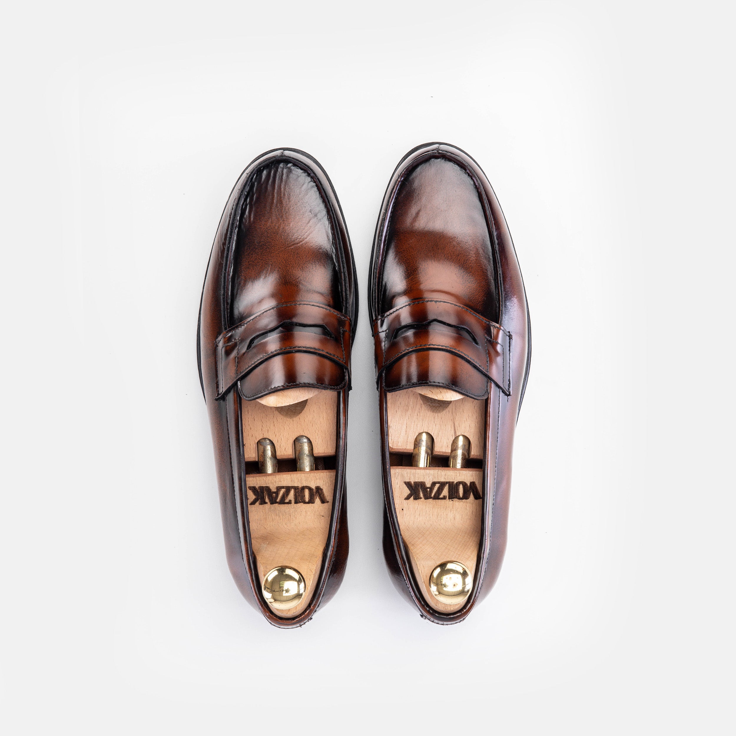 Volzak 5157 vintage brown removable leather loafer