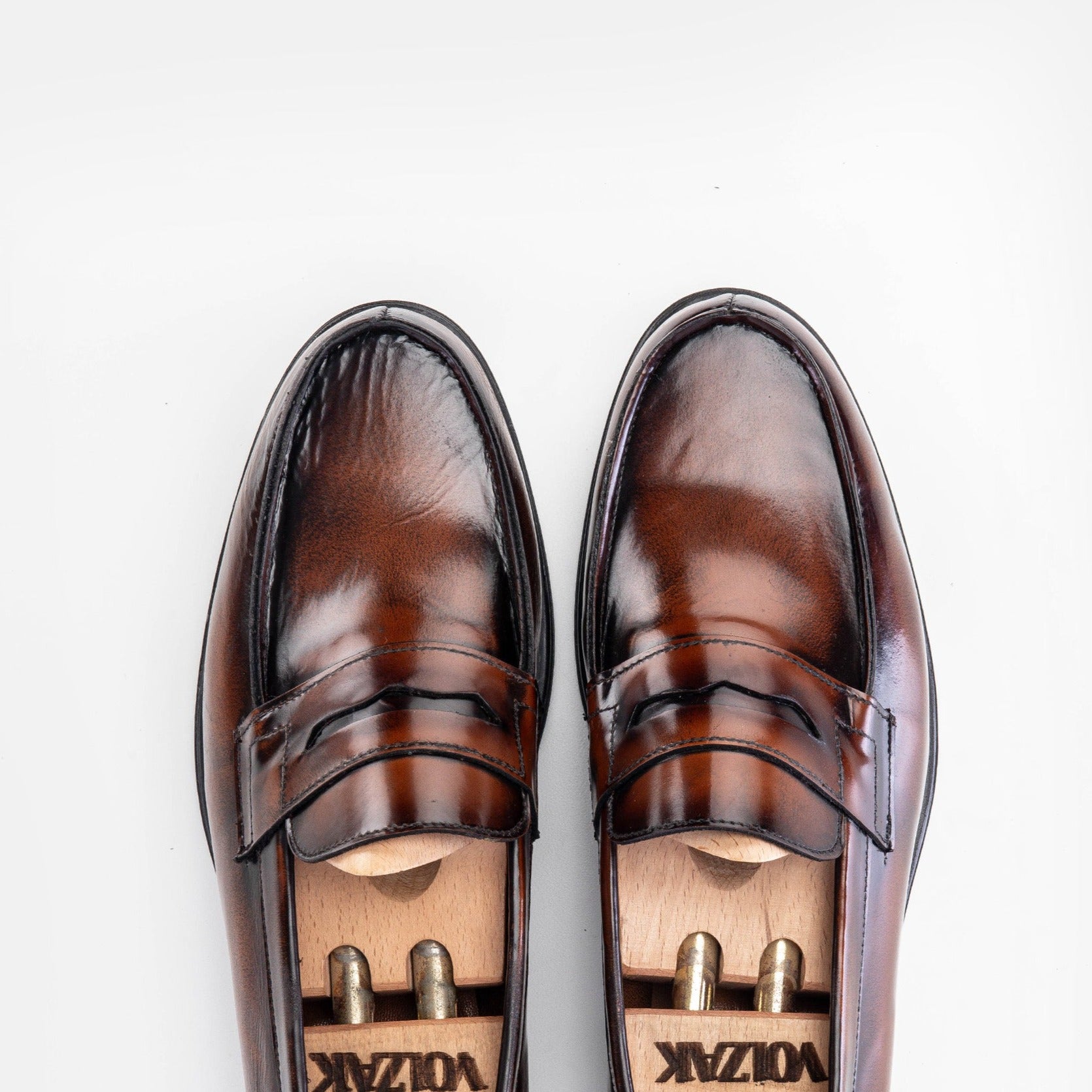 Volzak 5157 vintage brown removable leather loafer