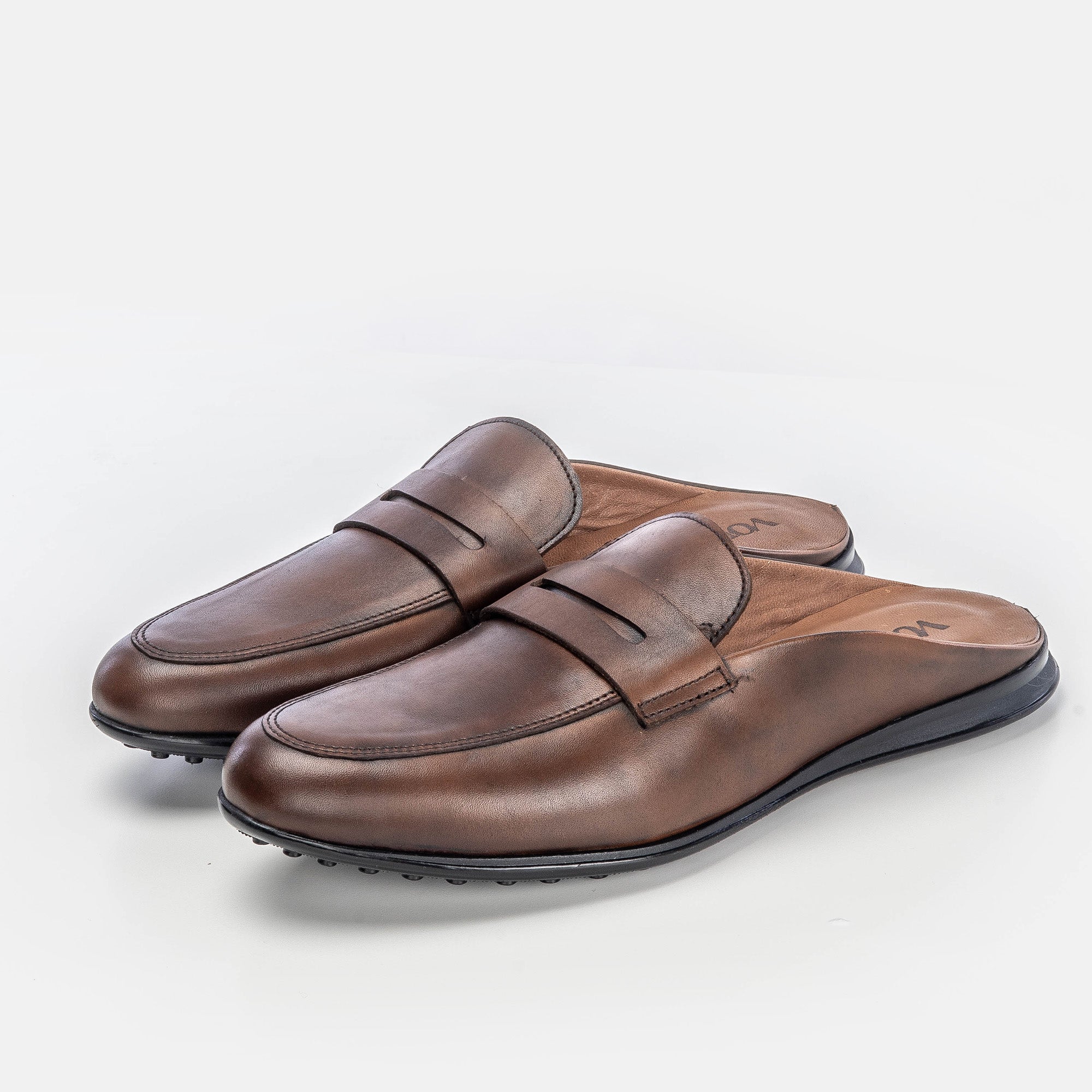 Volzak 5172 Vintage Brown Leather Mule