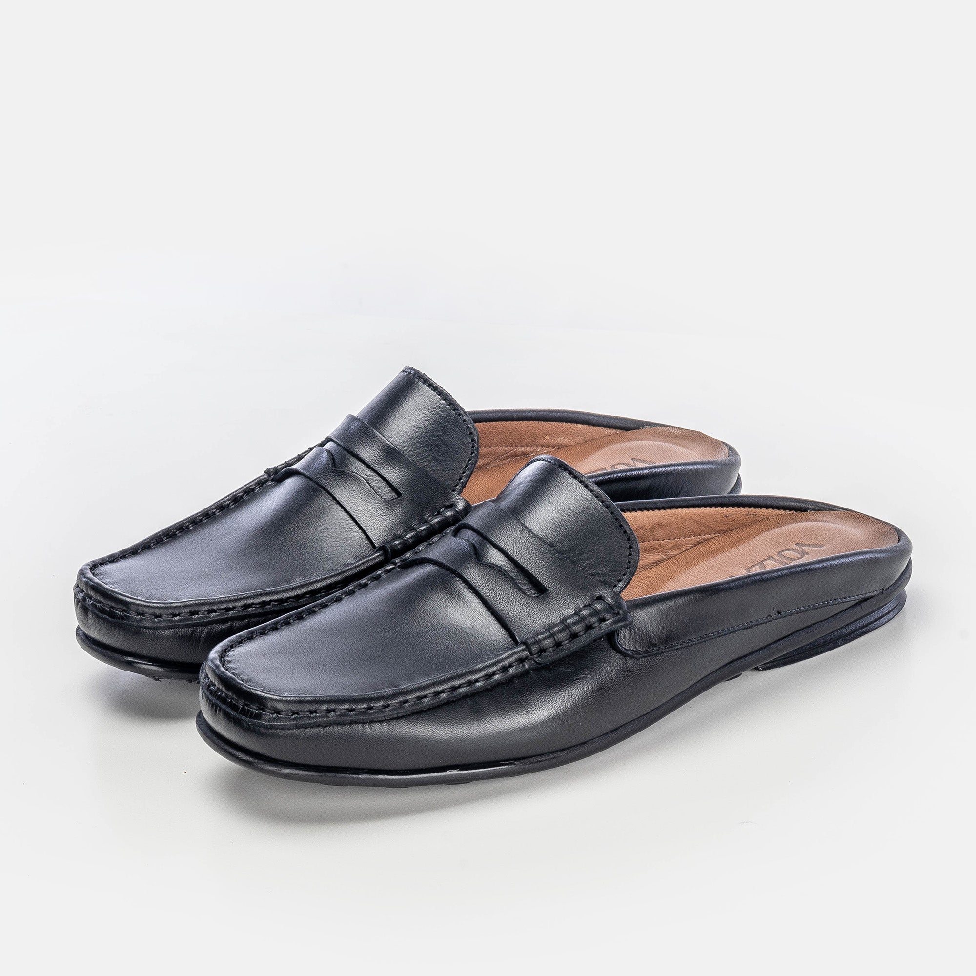 Volzak 5175 Mule en cuir noir