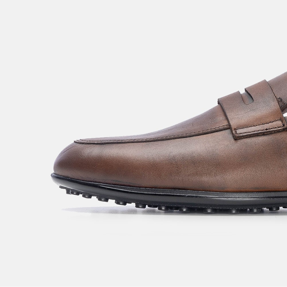 Volzak 5172 Mule en cuir marron vintage