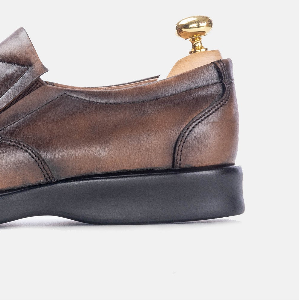 Volzak 5170 chaussure médicale en cuir marron vintage