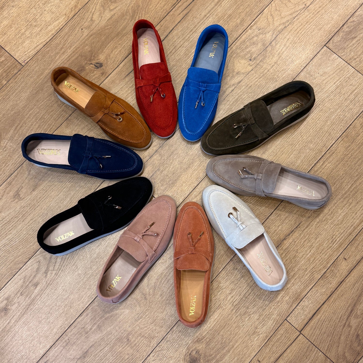 Volzak 32 mocassin en daim Rouge Corail