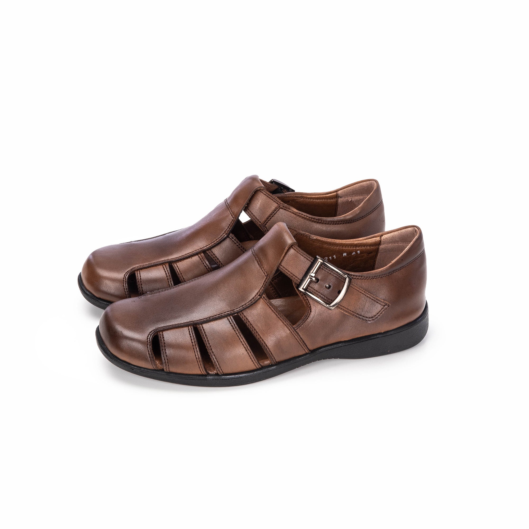 '''5211 Sandale en cuir marron vintage