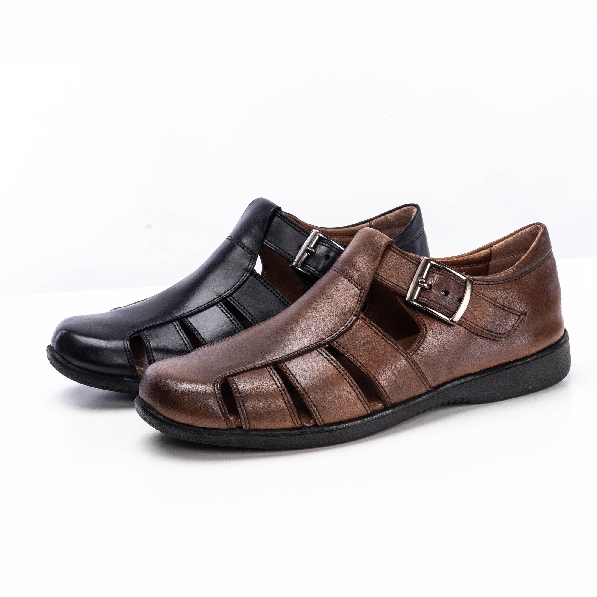 '''5211 Sandale en cuir noir