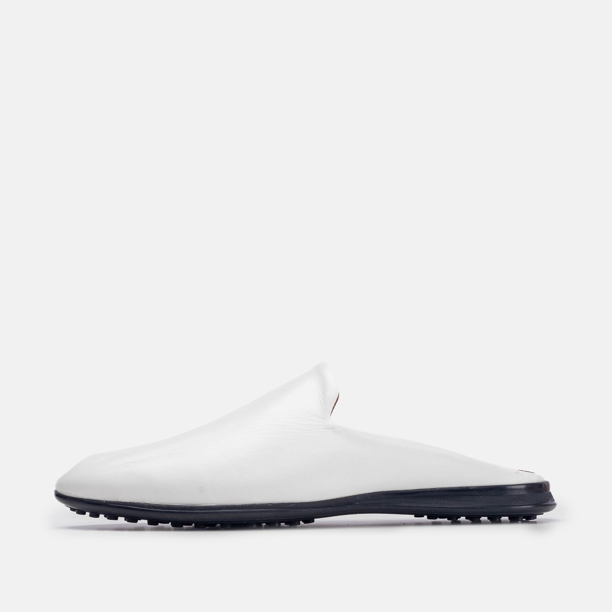 ''5174 Mule en cuir blanc