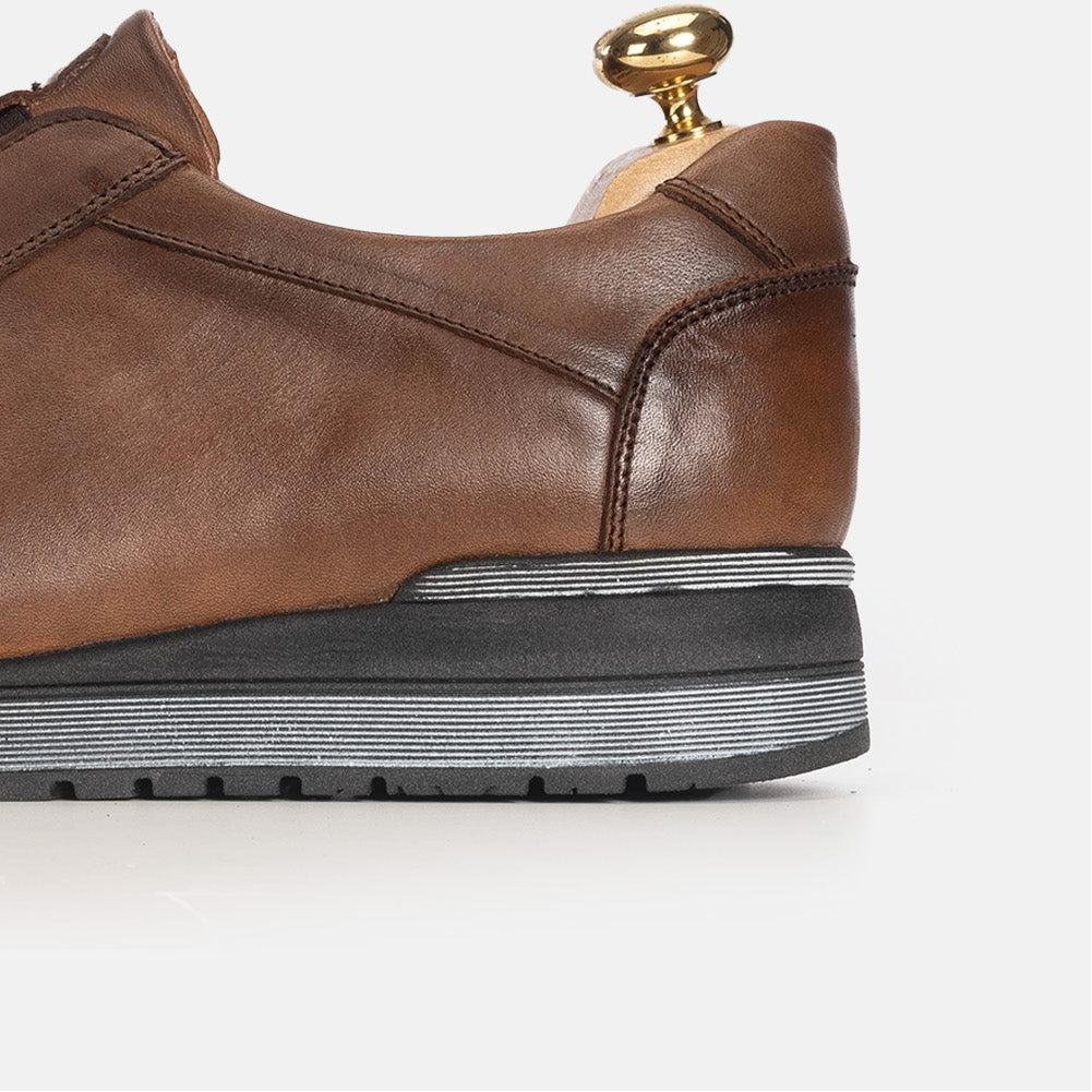 Volzak 5227 Basket en cuir marron vintage