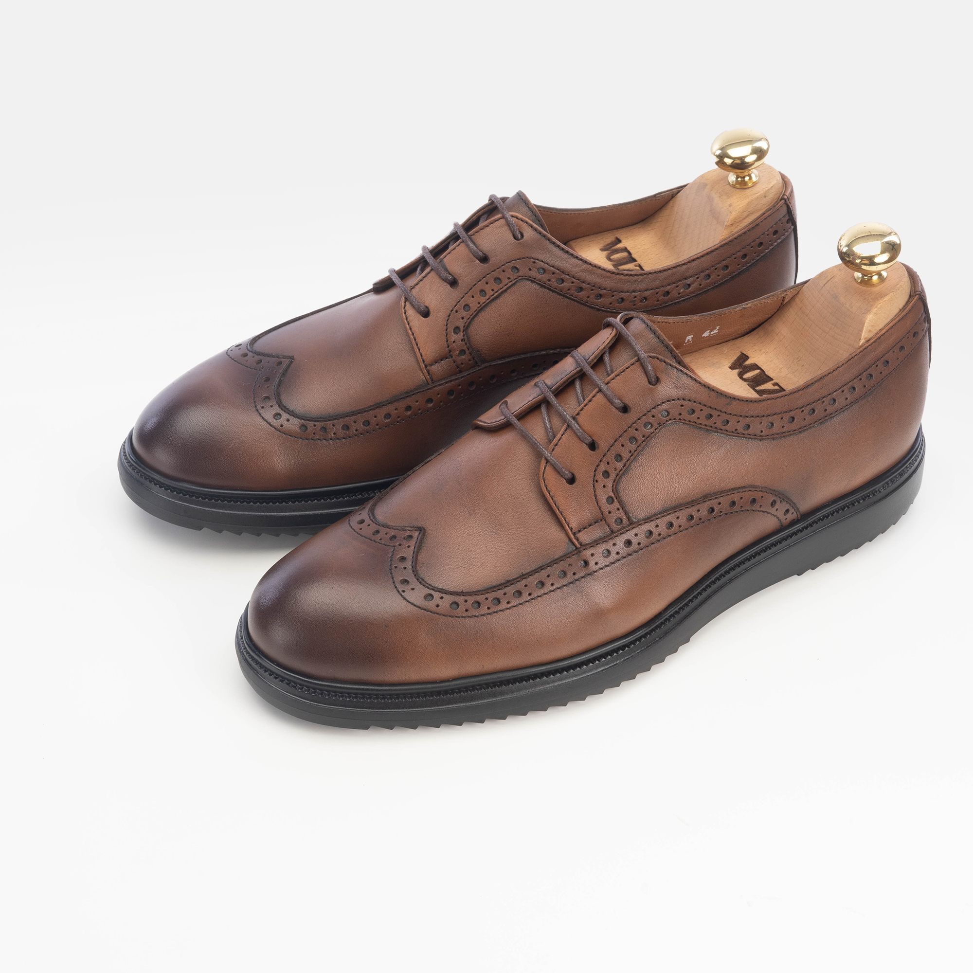 Volzak 5235 chaussure en cuir marron vintage