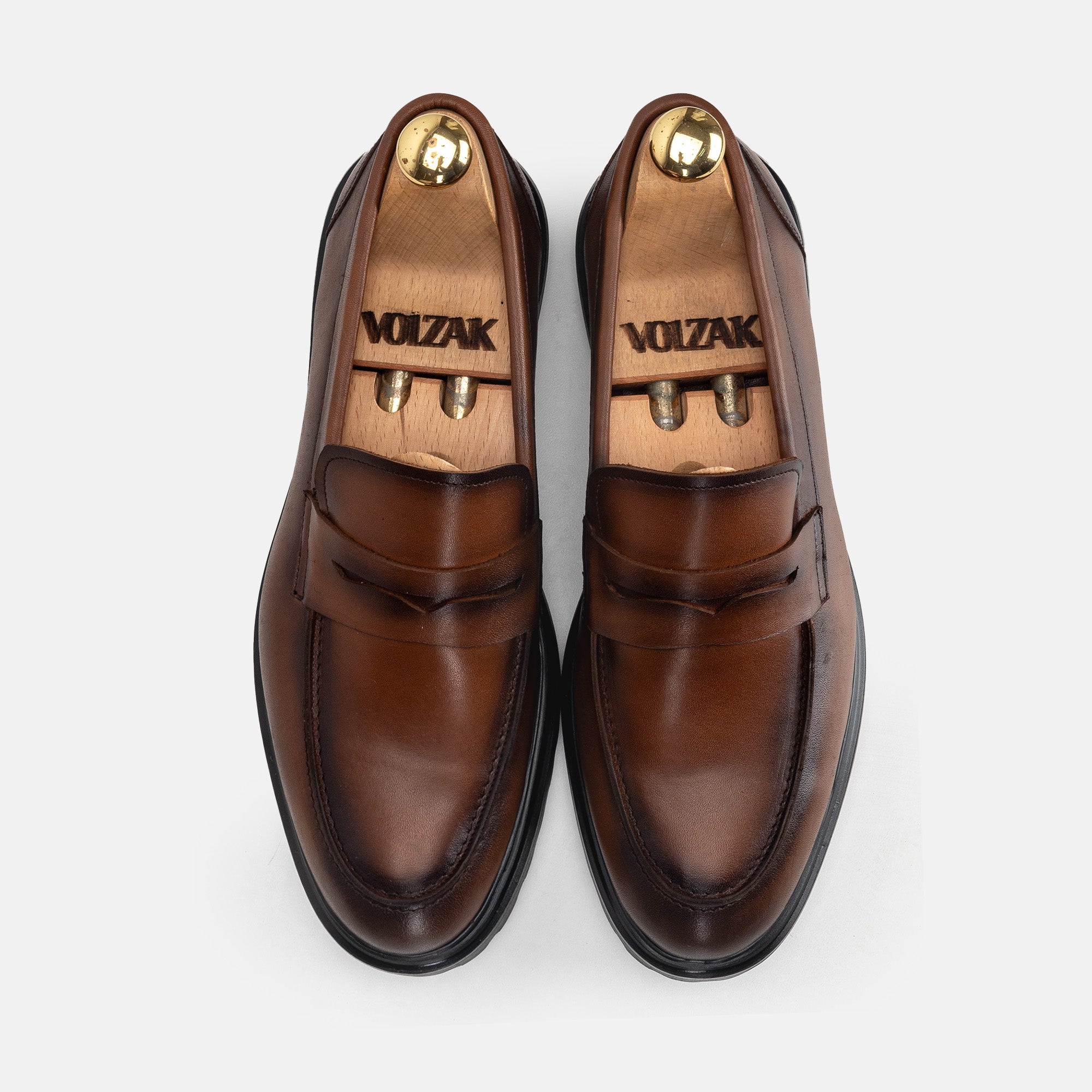 Volzak 5308 chaussure en cuir Marron Vintage
