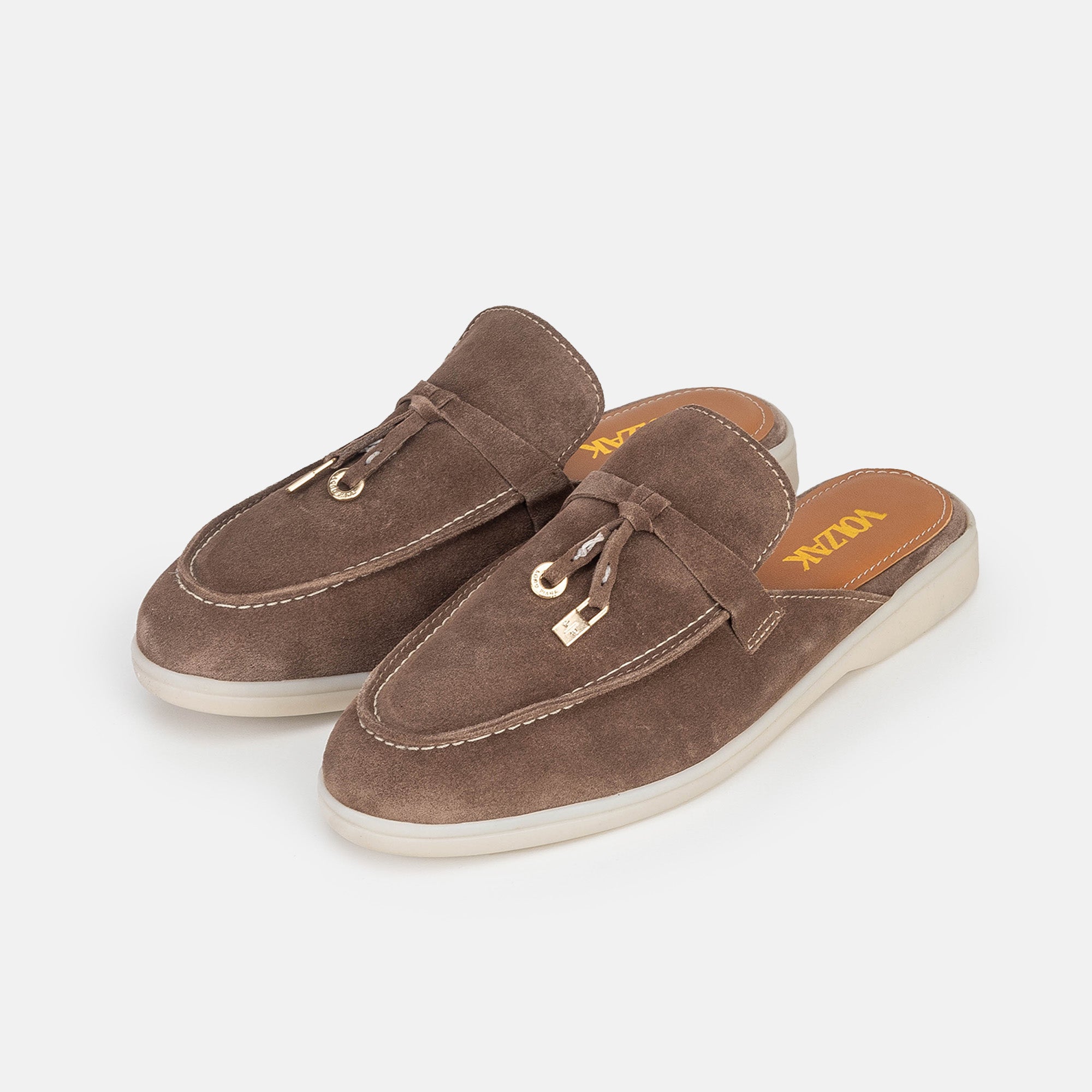 Volzak 0777 Mule en daim Taupe