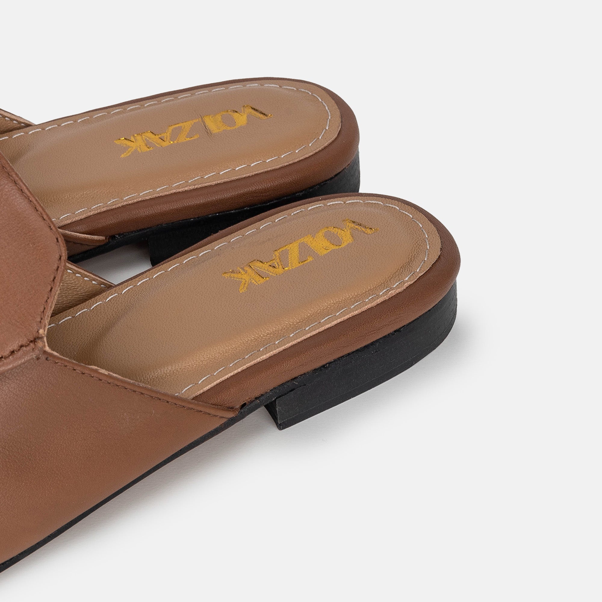 Volzak 3060 Mule en cuir Camel