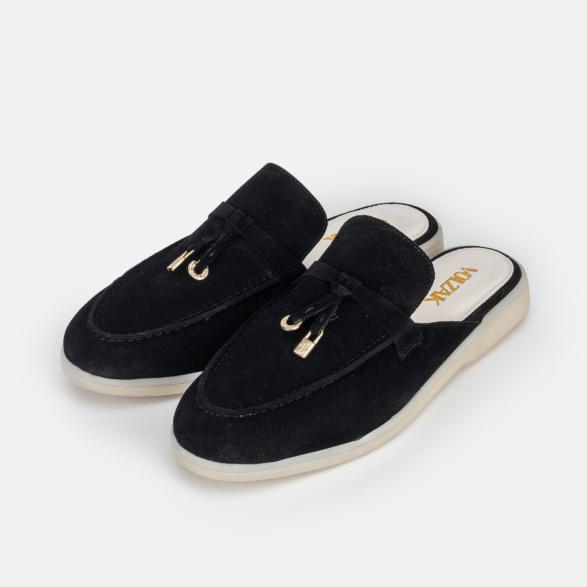 Volzak 0777 Mule en daim Noir