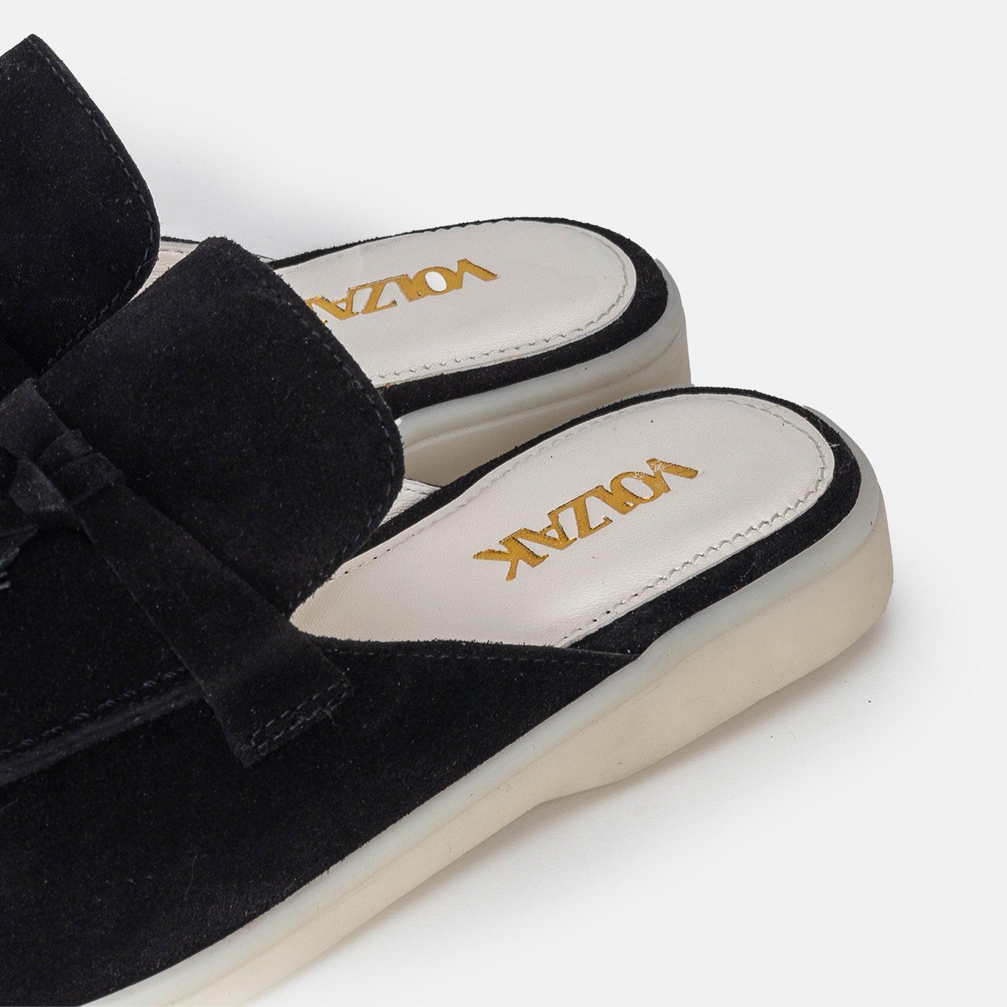 Volzak 0777 Mule en daim Noir